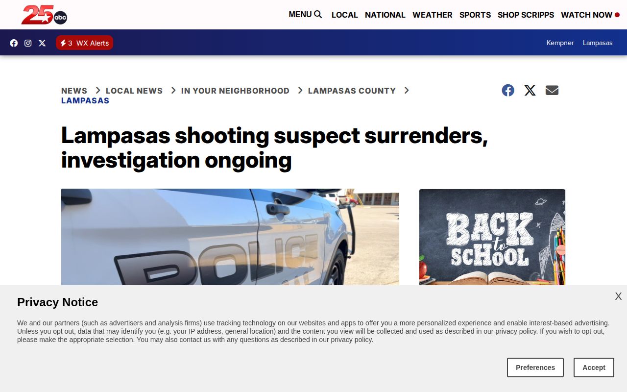 Lampasas County arrest record news source page